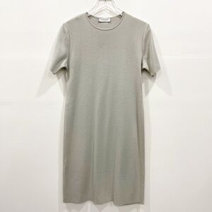 Gispa Made In Italy Knit Sheath Wool Blend Dress Short Sleeve Crew Neck Size 44